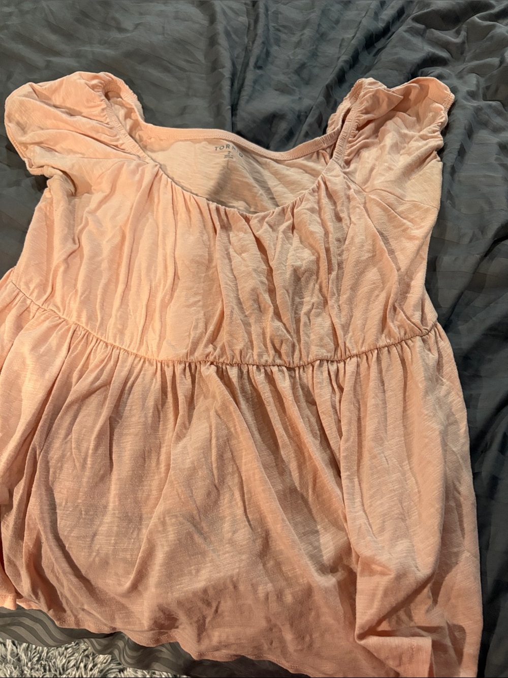 torrid Peach Cap Sleeve Peasant Tunic